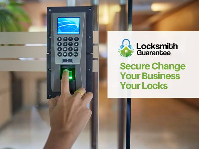 Card reader and electric strike being wired at a business entrance