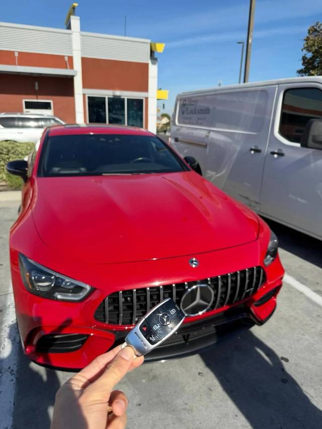 Mercedes-AMG smart key fob on the programmer