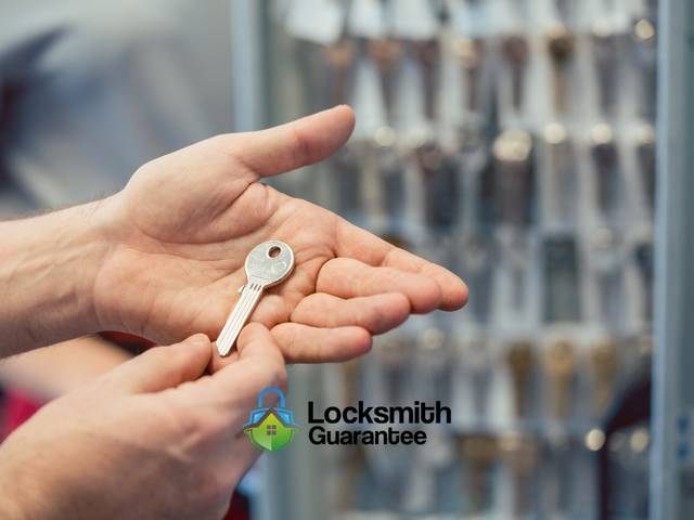 Freshly cut house key still showing bright metal on the cuts