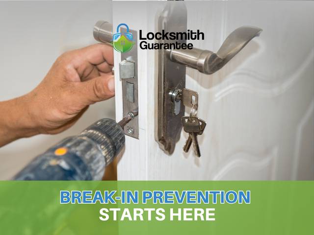 Reinforced strike and long screws going into a door frame