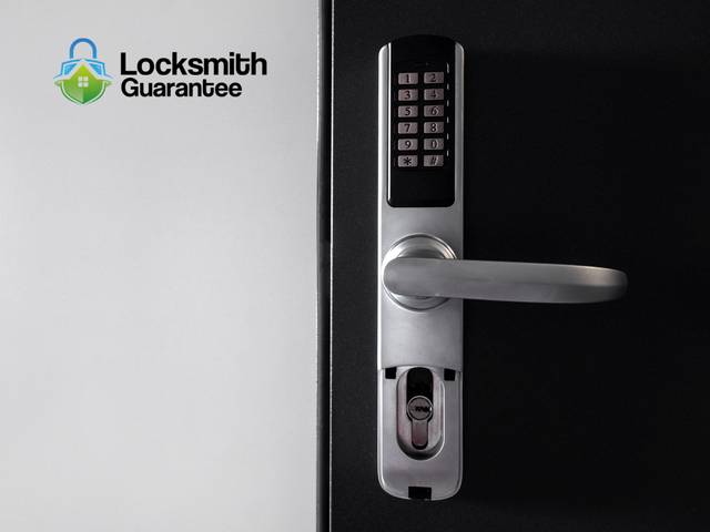Smart lock being set up after fitting