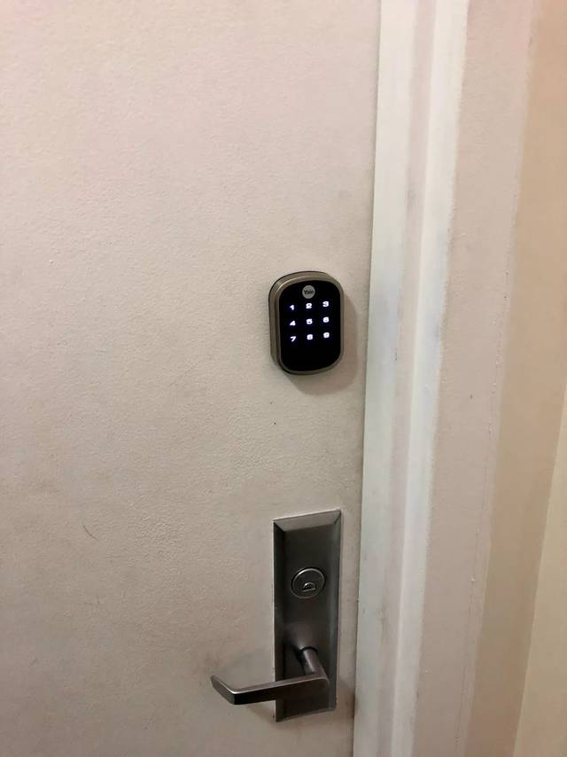 Yale keypad smart lock fitted to a house door